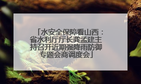 水安全保障看山西：省水利厅厅长龚孟建主持召开近期强降雨防御专题会商调度会