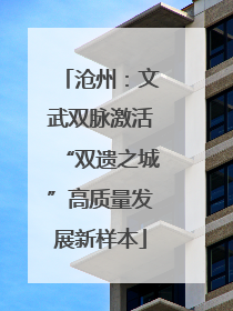 沧州：文武双脉激活“双遗之城”高质量发展新样本
