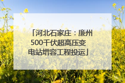 河北石家庄：廉州500千伏超高压变电站增容工程投运