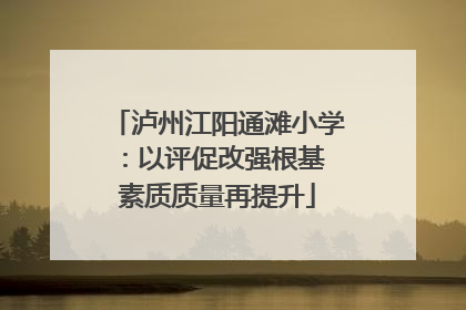 泸州江阳通滩小学：以评促改强根基 素质质量再提升