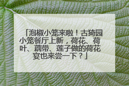 泡椒小笼来啦！古猗园小笼餐厅上新，荷花、荷叶、藕带、莲子做的荷花宴也来尝一下？