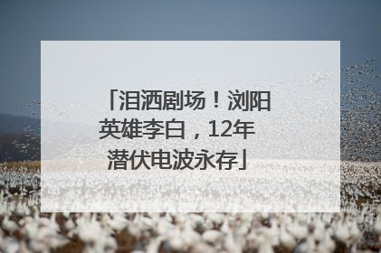 泪洒剧场！浏阳英雄李白，12年潜伏电波永存