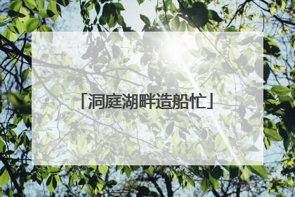 洞庭湖畔造船忙