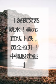 深夜突然跳水！美元直线下跌，黄金拉升！中概股走强