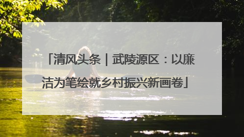 清风头条｜武陵源区：以廉洁为笔绘就乡村振兴新画卷