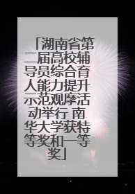 湖南省第二届高校辅导员综合育人能力提升示范观摩活动举行 南华大学获特等奖和一等奖