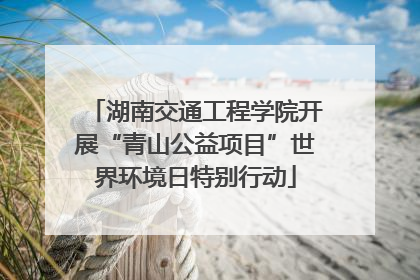 湖南交通工程学院开展“青山公益项目”世界环境日特别行动
