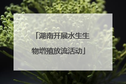 湖南开展水生生物增殖放流活动