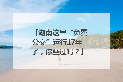 湖南这里“免费公交”运行17年了，你坐过吗？