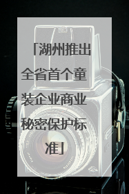 湖州推出全省首个童装企业商业秘密保护标准