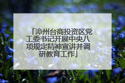 漳州台商投资区党工委书记开展中央八项规定精神宣讲并调研教育工作