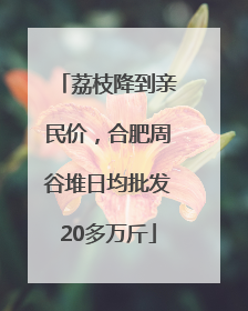 荔枝降到亲民价，合肥周谷堆日均批发20多万斤