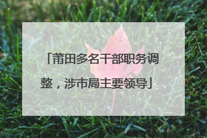 莆田多名干部职务调整，涉市局主要领导