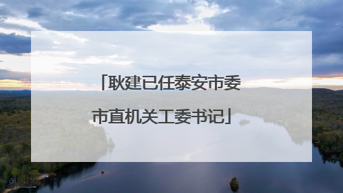 耿建已任泰安市委市直机关工委书记