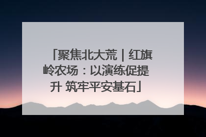 聚焦北大荒｜红旗岭农场：以演练促提升 筑牢平安基石
