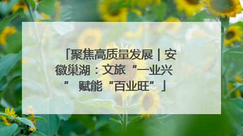 聚焦高质量发展｜安徽巢湖：文旅“一业兴” 赋能“百业旺”