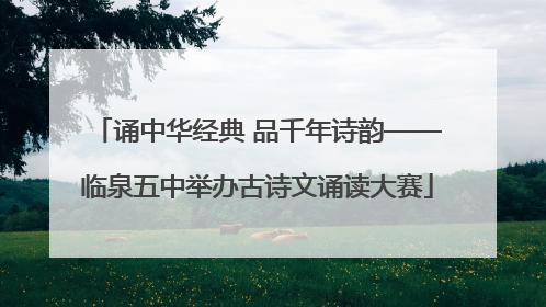 诵中华经典 品千年诗韵——临泉五中举办古诗文诵读大赛