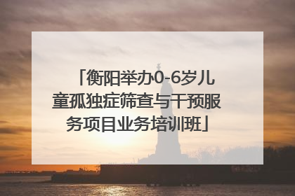 衡阳举办0-6岁儿童孤独症筛查与干预服务项目业务培训班