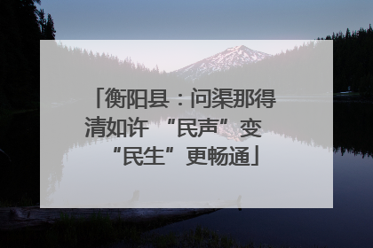 衡阳县：问渠那得清如许 “民声”变“民生”更畅通