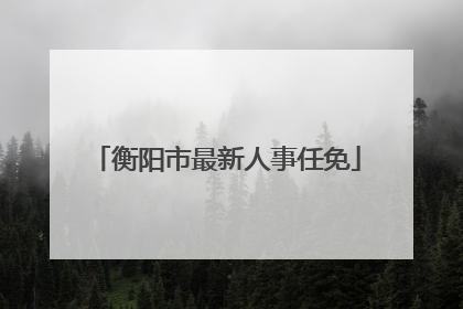 衡阳市最新人事任免
