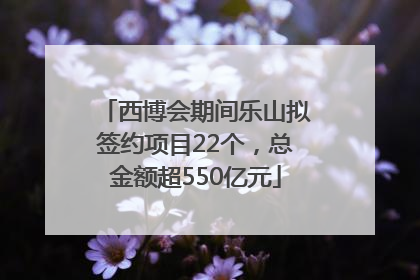 西博会期间乐山拟签约项目22个，总金额超550亿元
