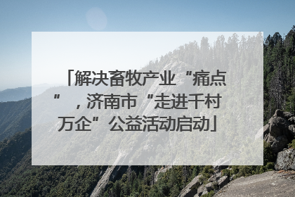 解决畜牧产业“痛点”，济南市“走进千村万企”公益活动启动