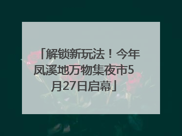 解锁新玩法！今年凤溪地万物集夜市5月27日启幕