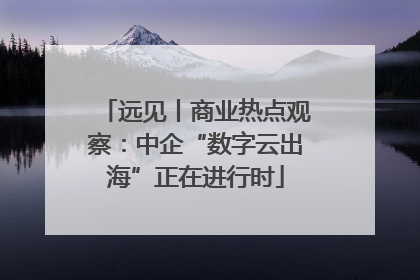 远见丨商业热点观察：中企“数字云出海”正在进行时