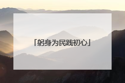 躬身为民践初心