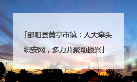 邵阳县黄亭市镇：人大牵头织安网，多力并聚助振兴