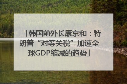韩国前外长康京和：特朗普“对等关税”加速全球GDP缩减的趋势