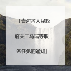 青海省人民政府关于马瑞等职务任免的通知