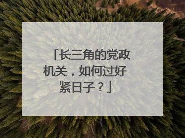 长三角的党政机关，如何过好紧日子？