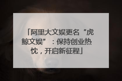 阿里大文娱更名“虎鲸文娱”：保持创业热忱，开启新征程