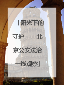 阳光下的守护——北京公安法治一线观察