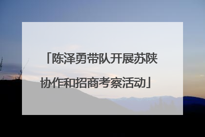 陈泽勇带队开展苏陕协作和招商考察活动