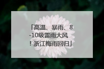 高温、暴雨、8-10级雷雨大风！浙江梅雨回归