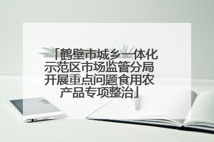 鹤壁市城乡一体化示范区市场监管分局开展重点问题食用农产品专项整治