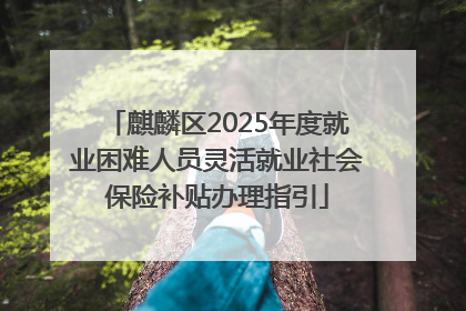 麒麟区2025年度就业困难人员灵活就业社会保险补贴办理指引