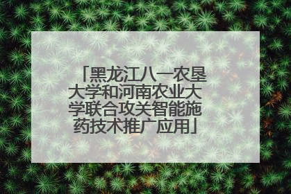 黑龙江八一农垦大学和河南农业大学联合攻关智能施药技术推广应用