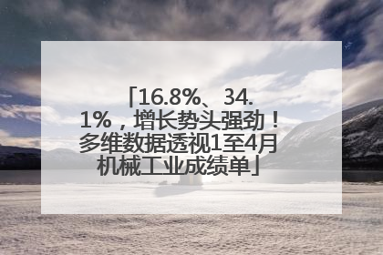 16.8%、34.1%，增长势头强劲！多维数据透视1至4月机械工业成绩单