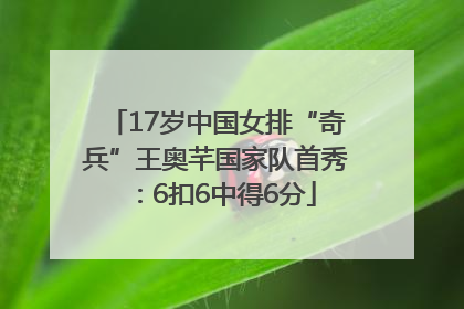 17岁中国女排“奇兵”王奥芊国家队首秀：6扣6中得6分