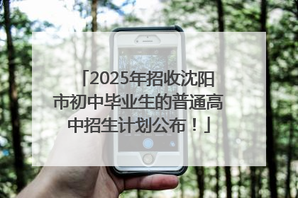 2025年招收沈阳市初中毕业生的普通高中招生计划公布！