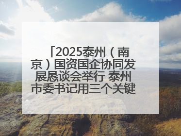 2025泰州（南京）国资国企协同发展恳谈会举行 泰州市委书记用三个关键词推介泰州
