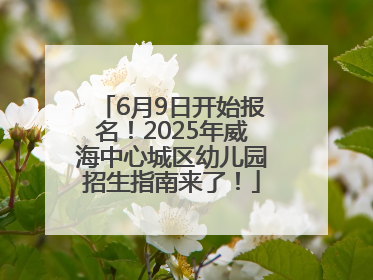 6月9日开始报名！2025年威海中心城区幼儿园招生指南来了！