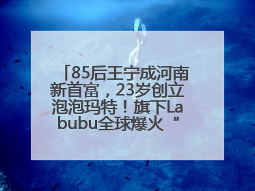 85后王宁成河南新首富，23岁创立泡泡玛特！旗下Labubu全球爆火“一娃难求”