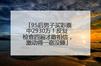 95后男子买彩票中2930万！反复检查四遍才敢相信，激动得一宿没睡